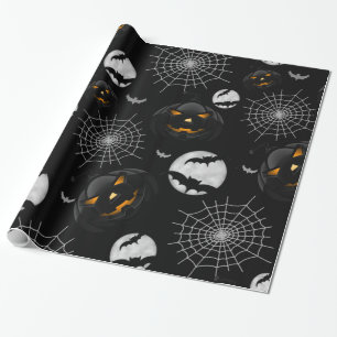 Spöklikt mörkt Halloween mönster Presentpapper