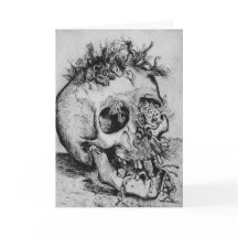 Spöklikt skallekort för happy halloween