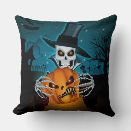 Spöklikt top hatskelett kudde