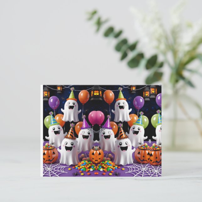 spökparty vykort (Stående Fram)