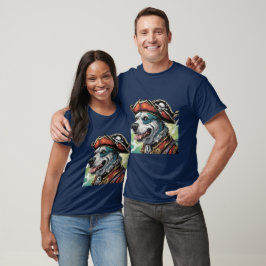 Spökpirat hund i blues t shirt