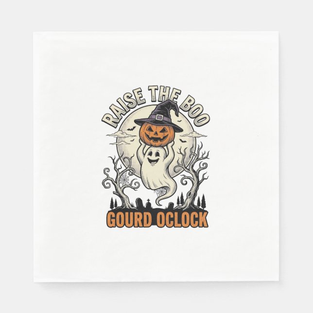 Spökpumpa Tröja Vintage Halloween Gravyr Te Pappersservett (Framsidan)
