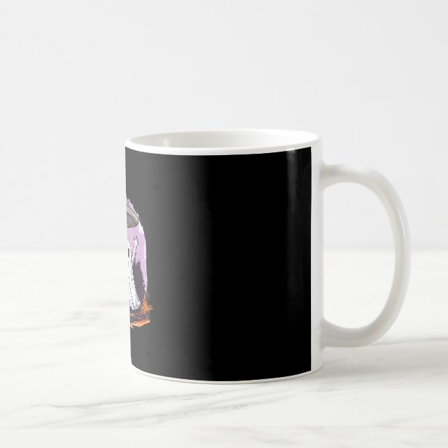Spökpumpa ufo retro halloween utomjordinge skräck  kaffemugg (Höger)