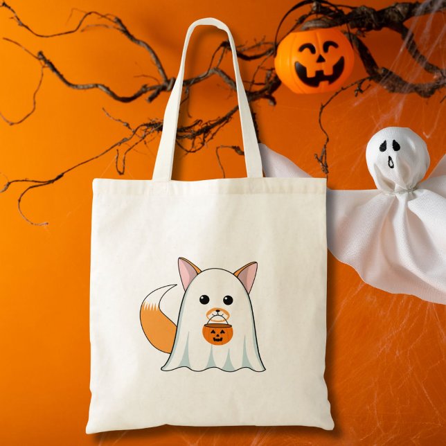 Spökrev ut på Halloween Tygkasse (Skapare uppladdad)