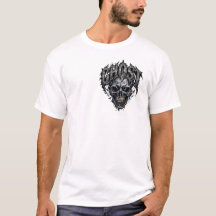 Spökskalle gotisk Halloween T-Shirt | Skräckskalle