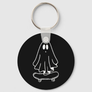Spökskateboard Lata Halloween-kostym Rolig Skate Nyckelring