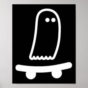 Spökskateboard Lätt Halloween-kostym Rolig Skate Poster