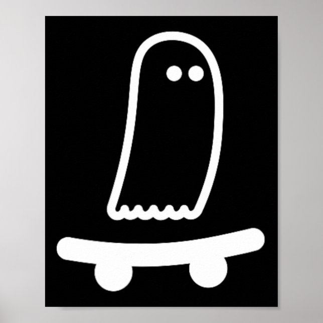 Spökskateboard Lätt Halloween-kostym Rolig Skate Poster (Framsidan)