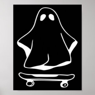 Spökskateboard Lätt Halloween-kostym Rolig Skate Poster
