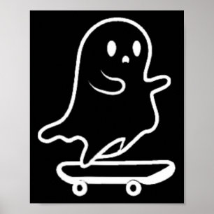 Spökskateboard Lätt Halloween-kostym Rolig Skate Poster