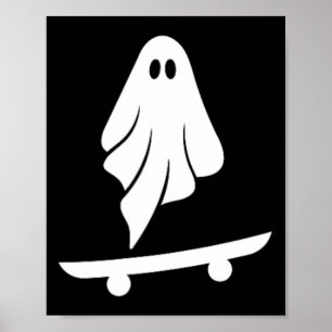 Spökskateboard Lätt Halloween-kostym Rolig Skate Poster