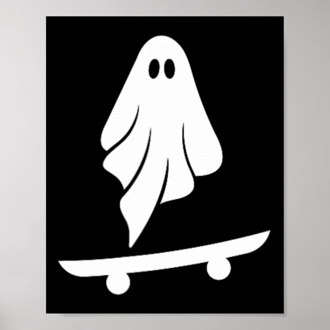 Spökskateboard Lätt Halloween-kostym Rolig Skate Poster (Framsidan)