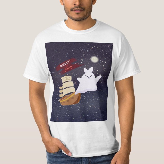 Spökskepp Halloween T-Shirt (Framsida)