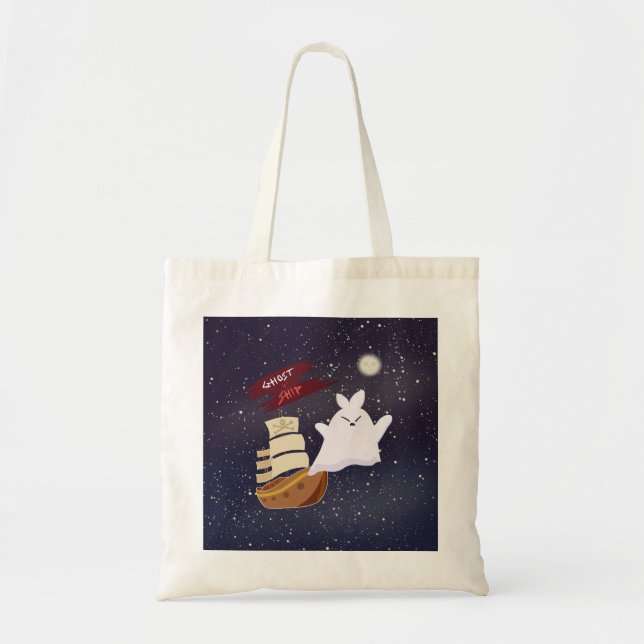 Spökskepp Halloween-totebag Tygkasse (Framsidan)