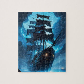 spökskepp, piratskepp, dimma, segelbåt pussel