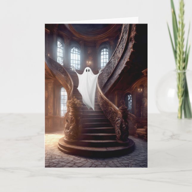 Spökslott med trappa helgkort (Framsida)