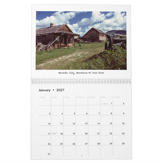 Spökstäder av amerikanväster kalender (Jan 2027)