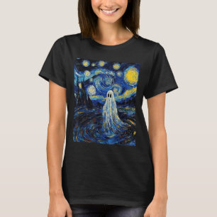 Spöktill Halloween - Van Gogh-stil - Stjärnklar na T Shirt