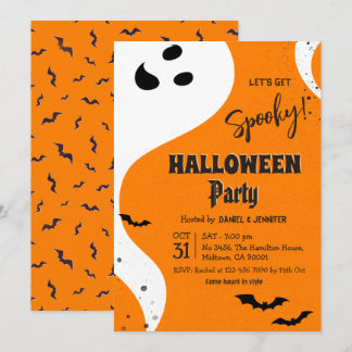 Spöktjusdag Halloweenfest Låt oss bli kuslig Orang Inbjudningar