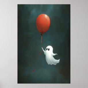 Spöktryck med ballong Halloween, Vintage Poster