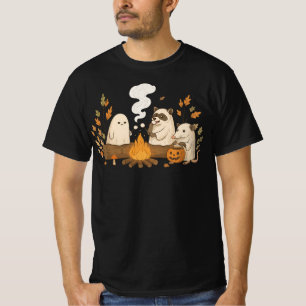 SpökvaskbjörnOpossum Camping – Mysig Höst T Shirt