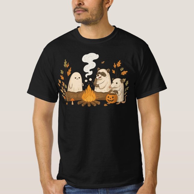 SpökvaskbjörnOpossum Camping – Mysig Höst T Shirt (Framsida)