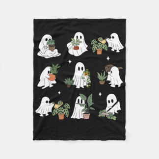 Spökväxt Dam Retro Halloween Växter Kuslig Mamma Fleecefilt