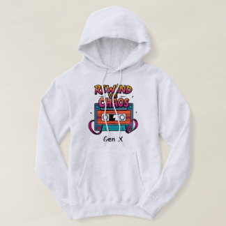 Spola tillbaka Chaos Gen X Retro Cassette Tape Hoo Hoodie