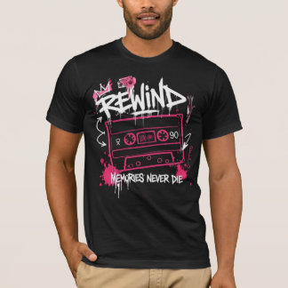 Spola Tillbaka Minnen Dör Aldrig Retro Graffiti 90 T Shirt