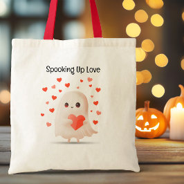 Spola upp Kärlek Cute Ghost Halloween Tygkasse