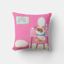 Spolad Kattunge Dekorativ kudde