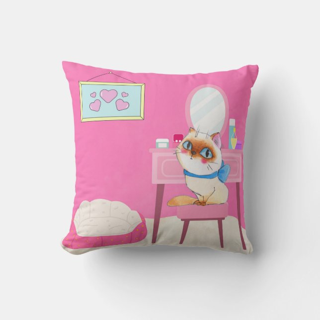 Spolad Kattunge Dekorativ kudde (Framsida)