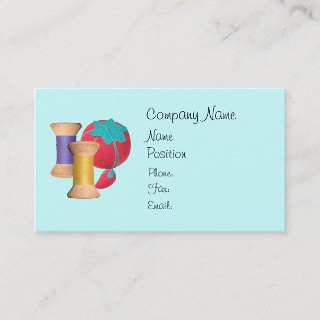 Spolar från Affärskortet Tråd och Pin Cushion Visitkort (Framsida)