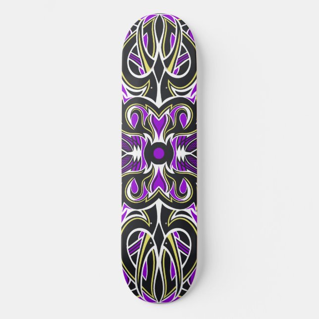 Spolar-kortet bakåt (Lila) Skateboard Bräda 19,5 Cm (Framsida)