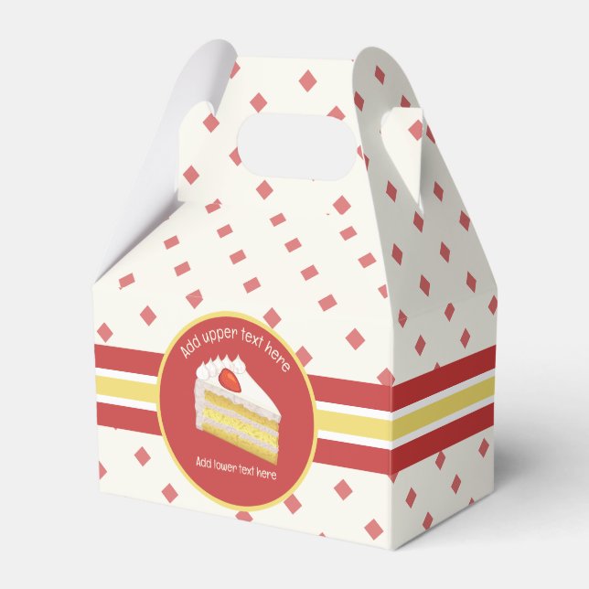 Sponge Cake - Frosted Tres Lears kräm och Red Fa Presentaskar (Framsidan Sidan)