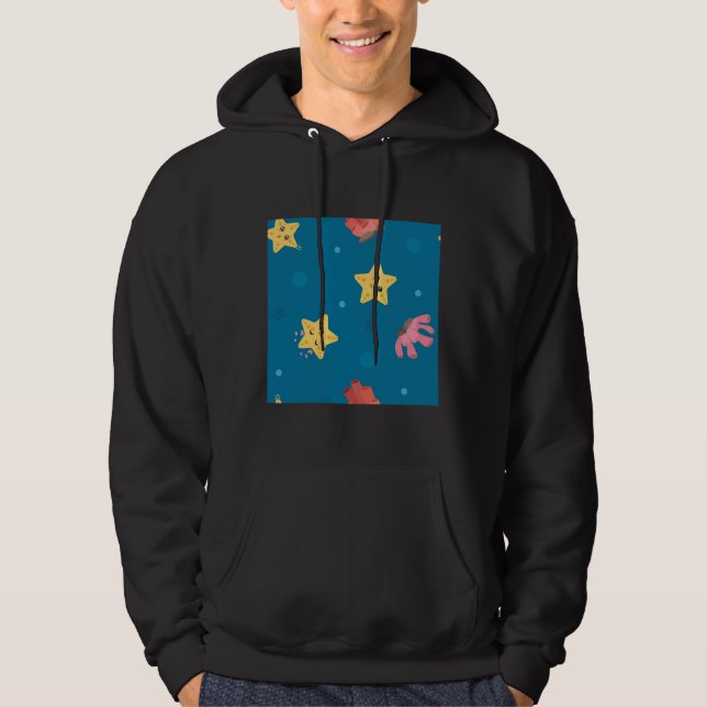 Sponge Vector Mönster Hoodie (Framsida)