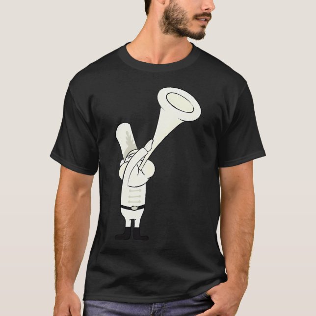 SpongeBob- DOODLE fisk som spelar trumpet i T Shirt (Framsida)