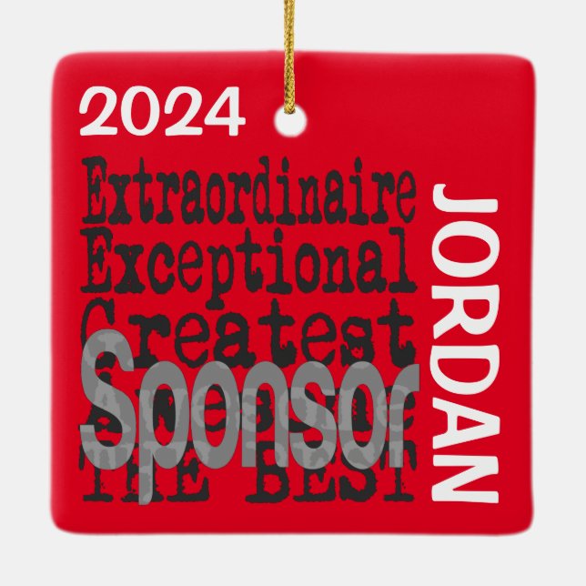 Sponsor Extraordinaire-ANPASSNINGSBAR Julgransprydnad Keramik (Baksida)