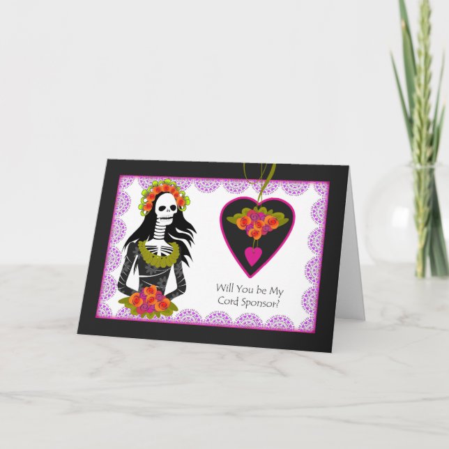 Sponsor för band, Dia de los Muertos-bröllop Inbjudan (Framsida)