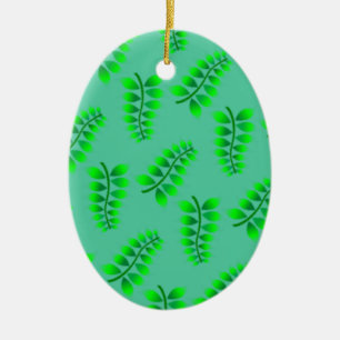 Sponsrad Foliage Mönster Julgransprydnad Keramik