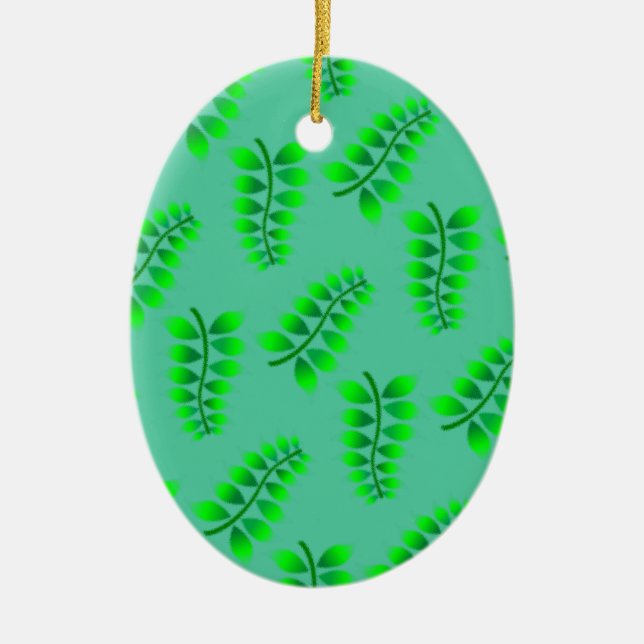 Sponsrad Foliage Mönster Julgransprydnad Keramik (Framsidan)