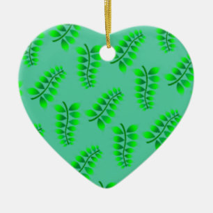 Sponsrad Foliage Mönster Julgransprydnad Keramik