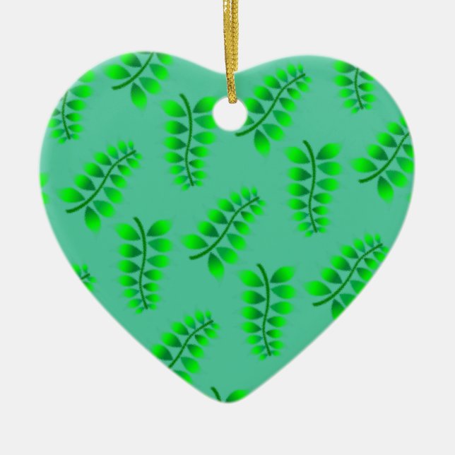 Sponsrad Foliage Mönster Julgransprydnad Keramik (Framsidan)