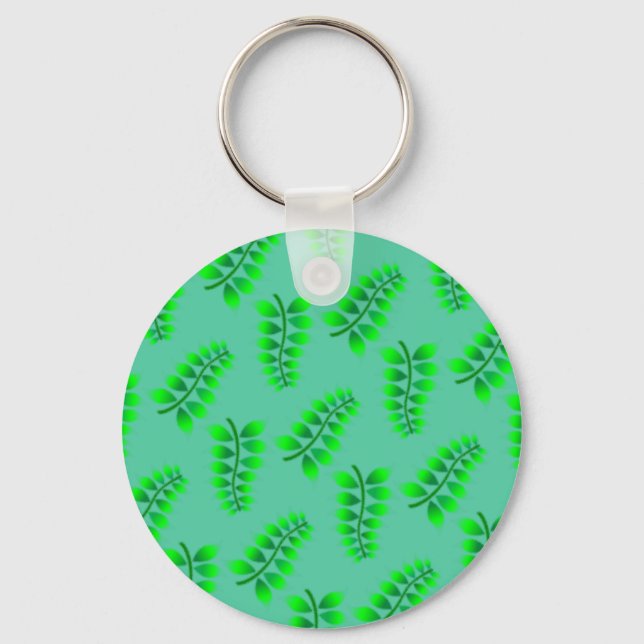 Sponsrad Foliage Mönster Nyckelring (Framsida)