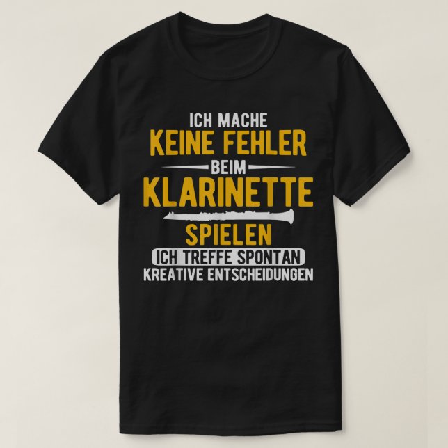 Spontan Kreativ Beslut Music Clarinet 2881 T Shirt (Design framsida)