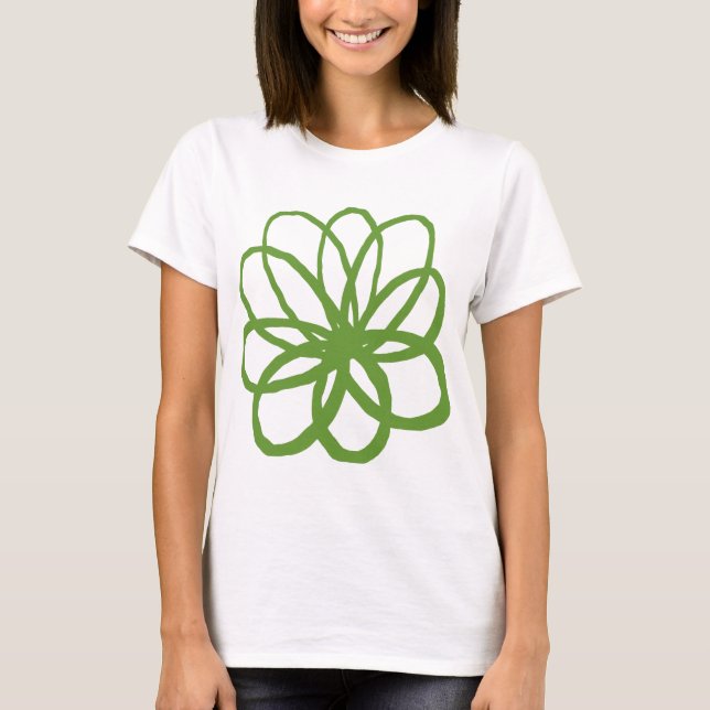 Spontanblomma - Avokado-Grönt T-shirt (Framsida)