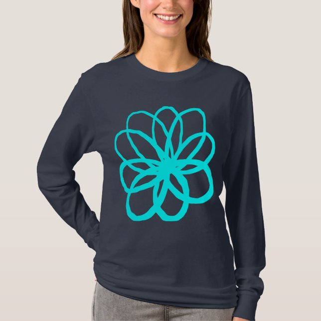 Spontanblomma - cyan t-shirt (Framsida)