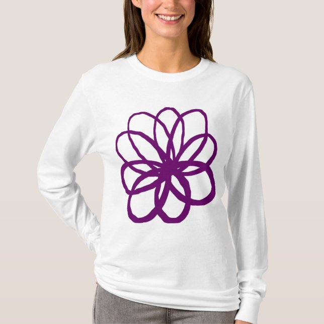 Spontanblomma - Plommon T-shirt (Framsida)