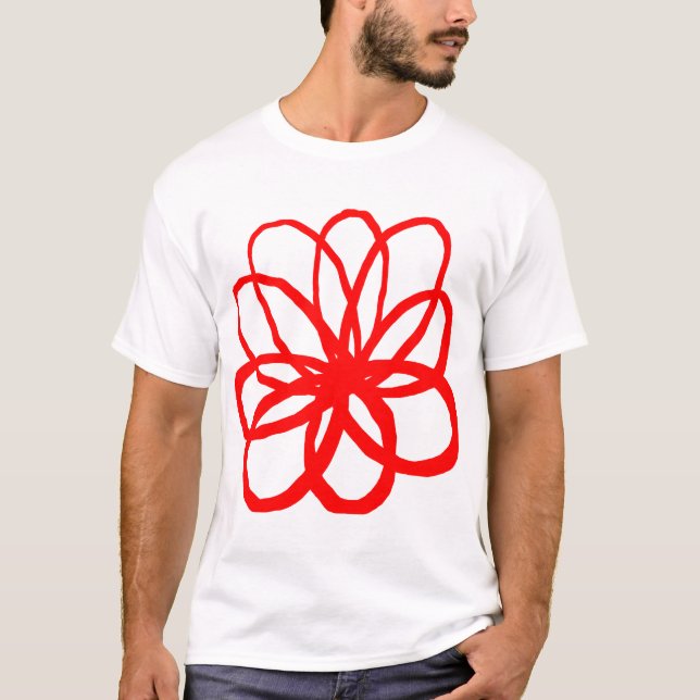 Spontanblomma - Röd T Shirt (Framsida)