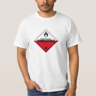 Spontaneously undertecknar Combustable faravarning T-shirt